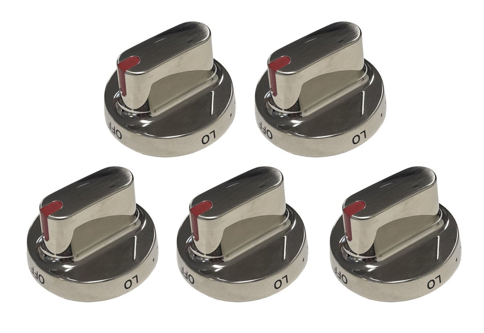 Range Surface Knob 5 Pack - Metal Compatible With Samsung Model Numbers NX58F5500SS, NX58F5500SS/AA